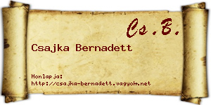 Csajka Bernadett névjegykártya
