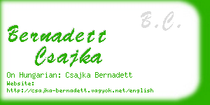 bernadett csajka business card